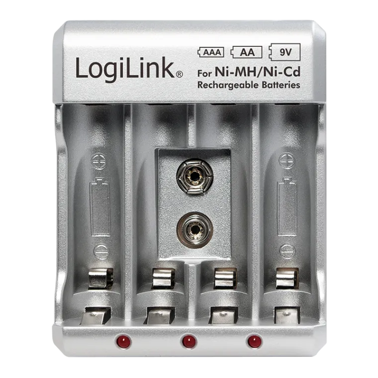 Akku-Ladegerät für AA/AAA/9V Ni-MH/Ni-Cd Akkus