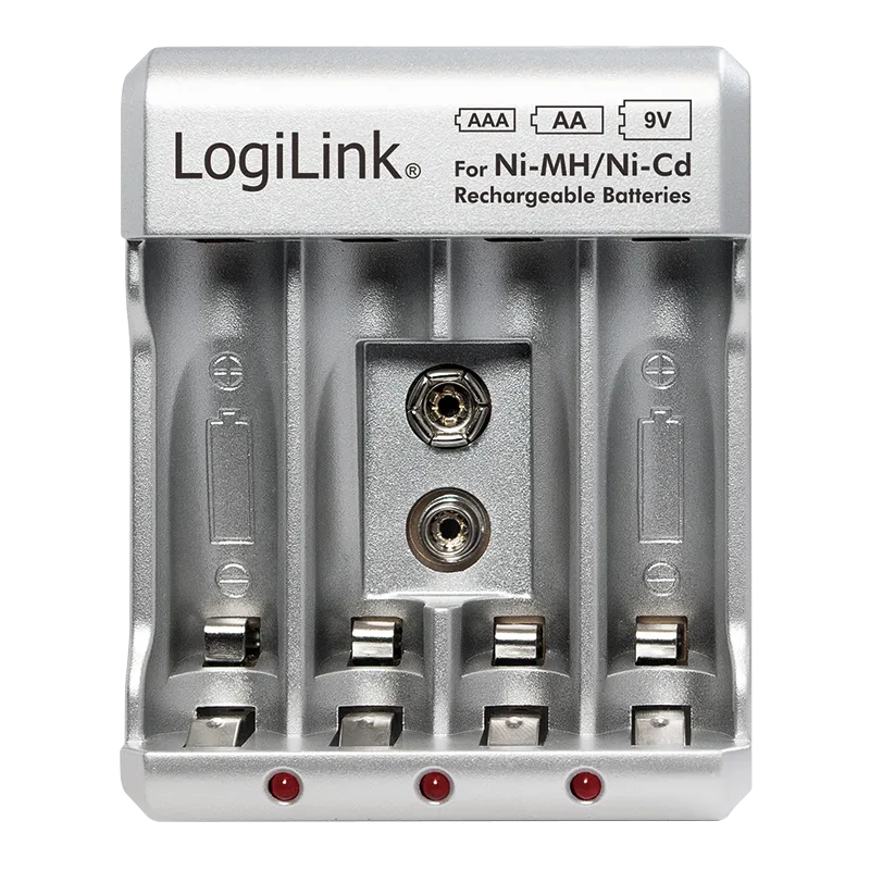 Akku-Ladegerät für AA/AAA/9V Ni-MH/Ni-Cd Akkus