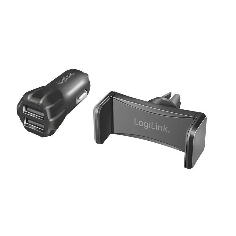 USB Kfz Ladegerät + Smartphone Halterung im Set