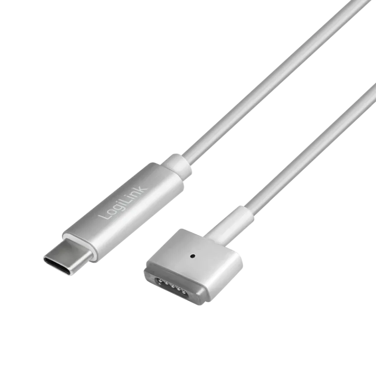USB 3.2 Gen1-Kabel, USB-C/M zu Magsafe2/M, PD, silber, 1,8 m