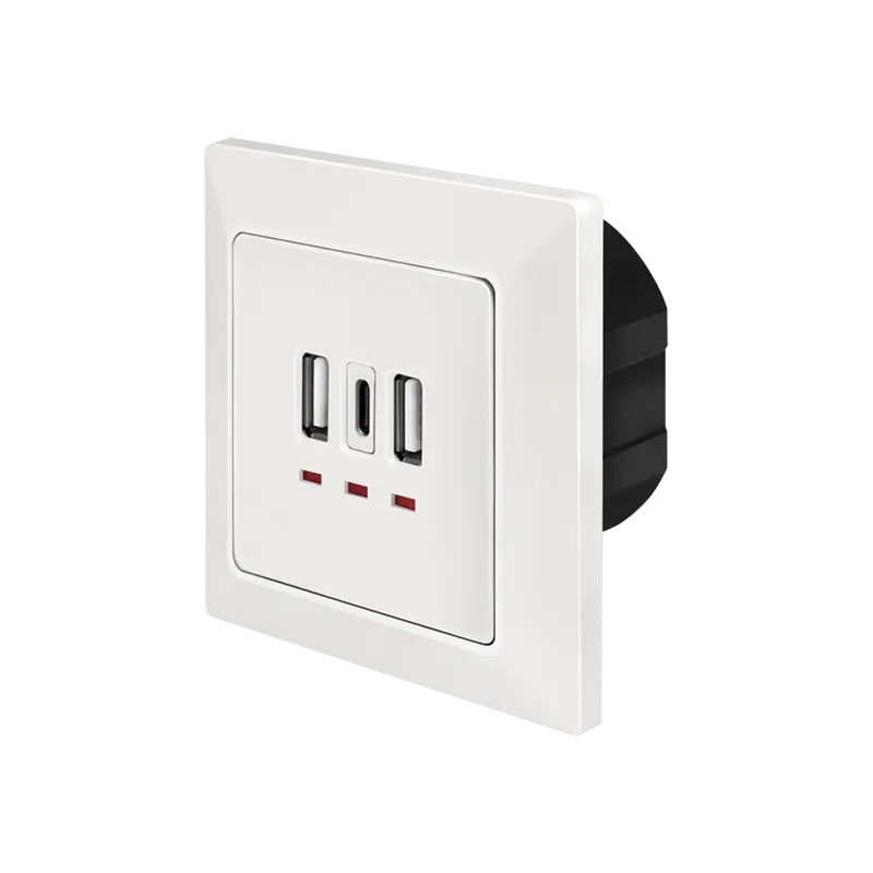 Unterputz-Steckdose, 2x USB-A, 1x USB-C, 15 W, Einbautiefe: 30 mm