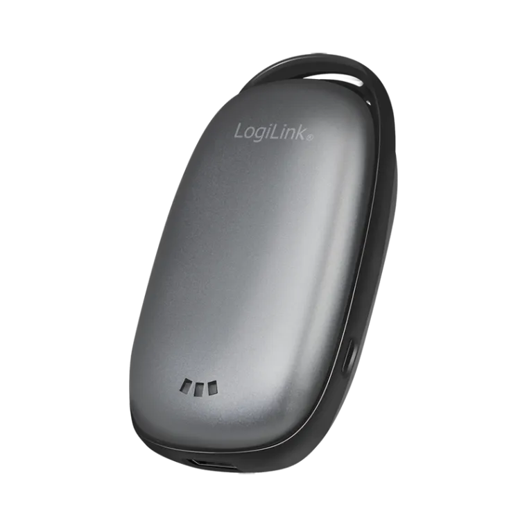 Powerbank 4.000 mAh, 1x USB-A, Handwärmer, metallgrau