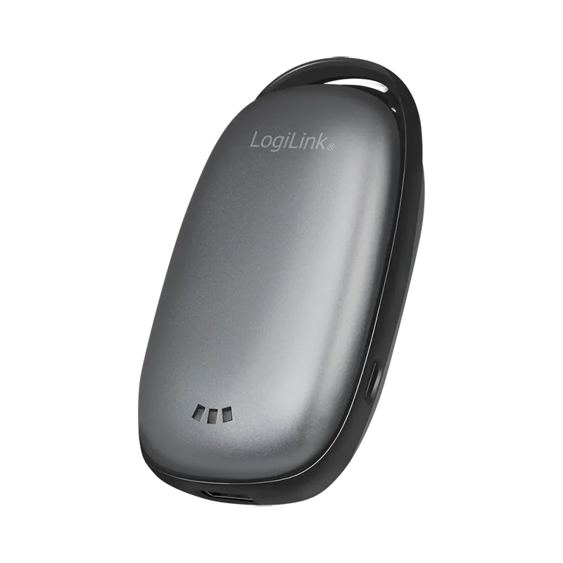 Powerbank 4.000 mAh, 1x USB-A, Handwärmer, metallgrau