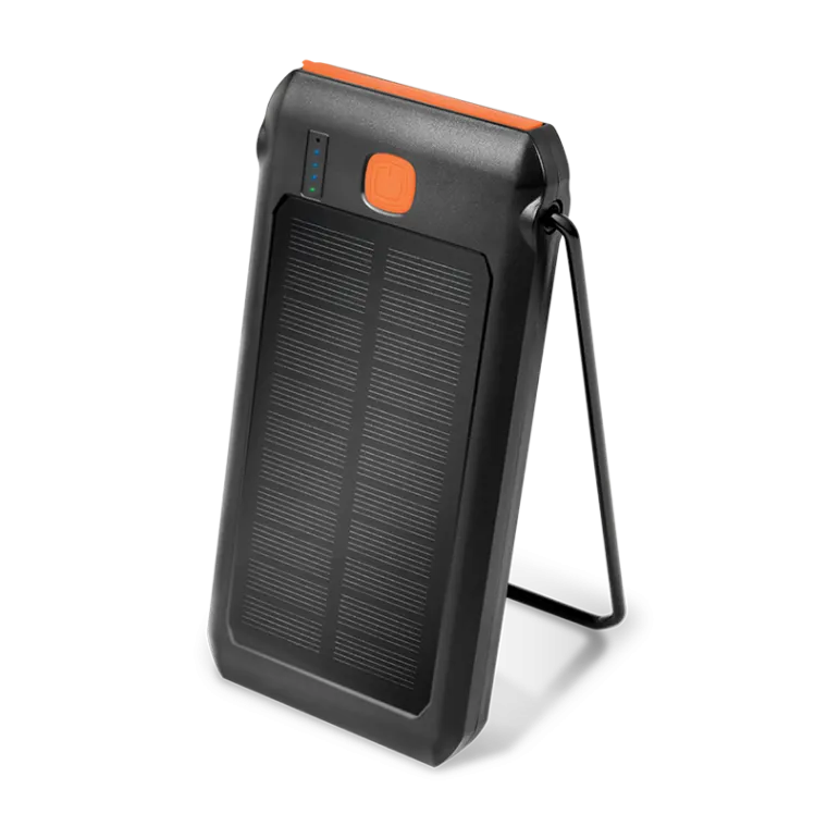 Solar Powerbank 10.000 mAh, Taschenlampe, 2x USB-A QC & 1x USB-C PD