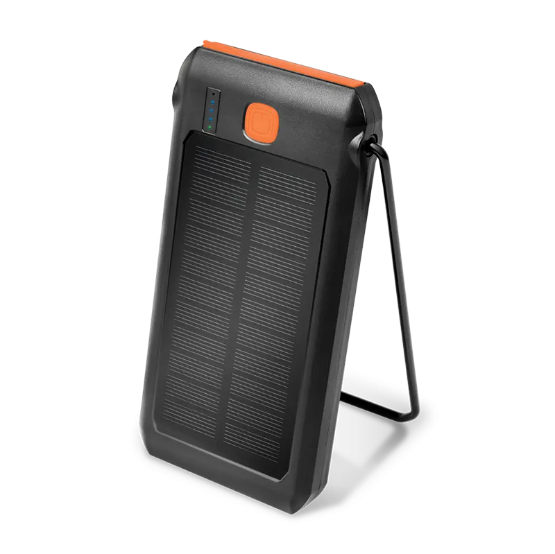 Solar Powerbank 10.000 mAh, Taschenlampe, 2x USB-A QC & 1x USB-C PD