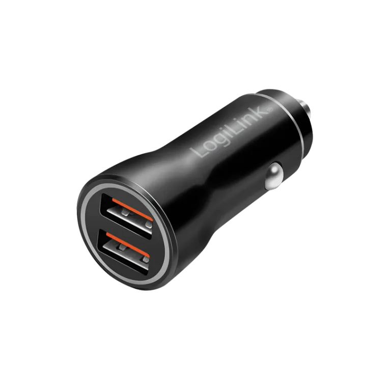 USB-Kfz-Netzteil, 2x USB-A, 10,5 W, schwarz