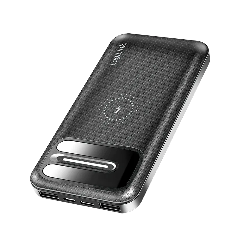 Powerbank 8.000 mAh, kabelloses Laden + 2x USB-A