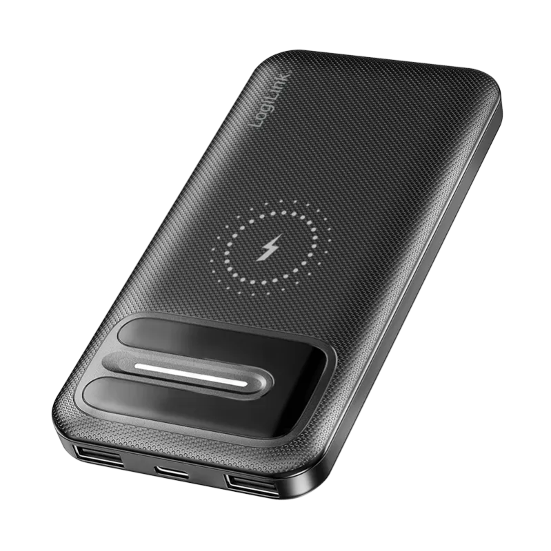 Powerbank 10.000 mAh, kabelloses Laden + 2x USB-A, 1x USB-C