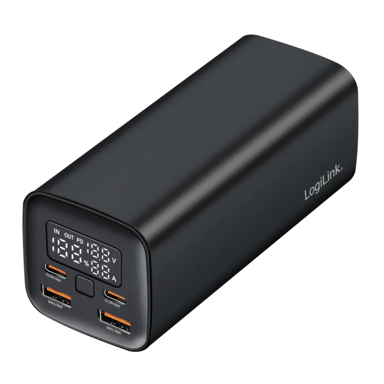 Powerbank 20.000 mAh, QC 3.0 & PD 3.0 65 W, schwarz