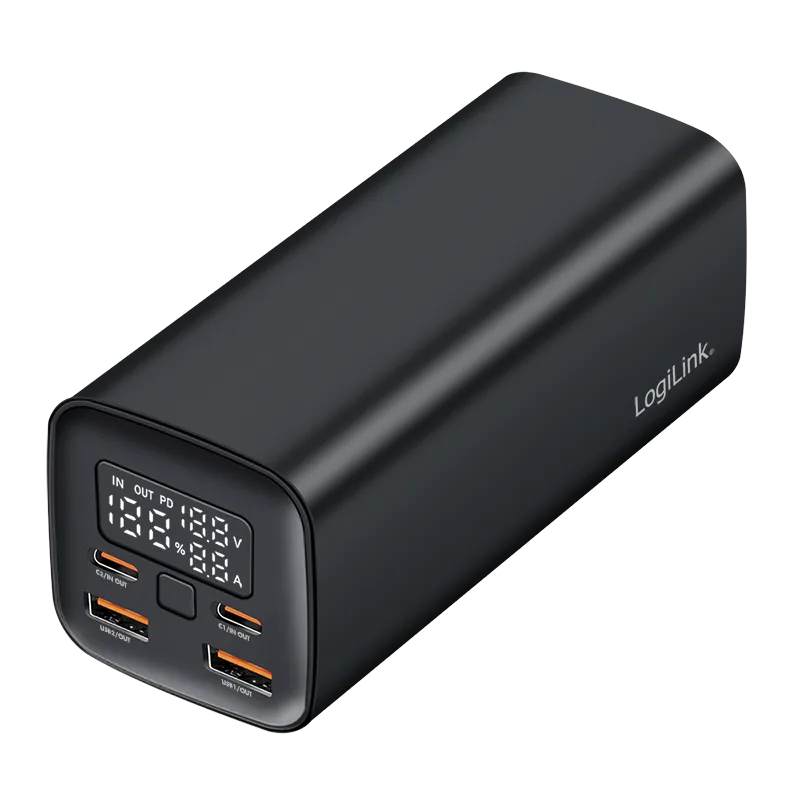 Powerbank 20.000 mAh, QC 3.0 & PD 3.0 65 W, schwarz