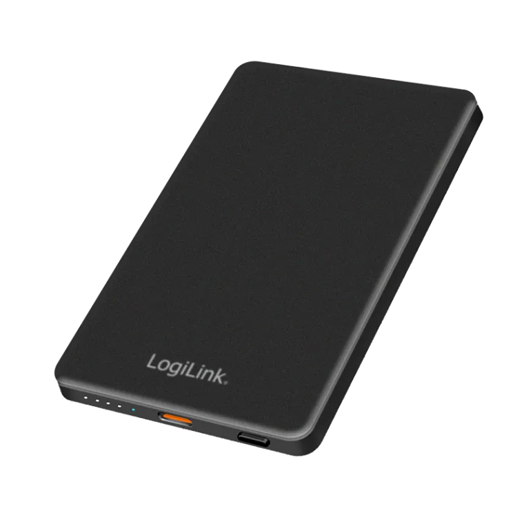 Magnetische Powerbank, 5.000 mAh, USB-C, PD 15 W, schwarz