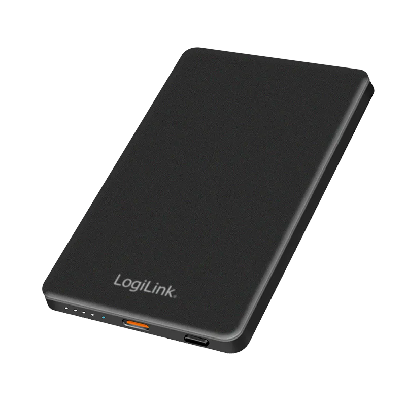 Magnetische Powerbank, 5.000 mAh, USB-C, PD 15 W, schwarz
