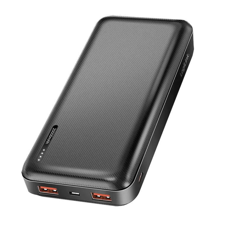 Powerbank 20.000 mAh, 20 W (PD) max., 2x USB-A, 1x USB-C, schwarz