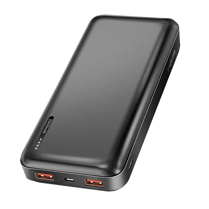 Powerbank 20.000 mAh, 20 W (PD) max., 2x USB-A, 1x USB-C, schwarz