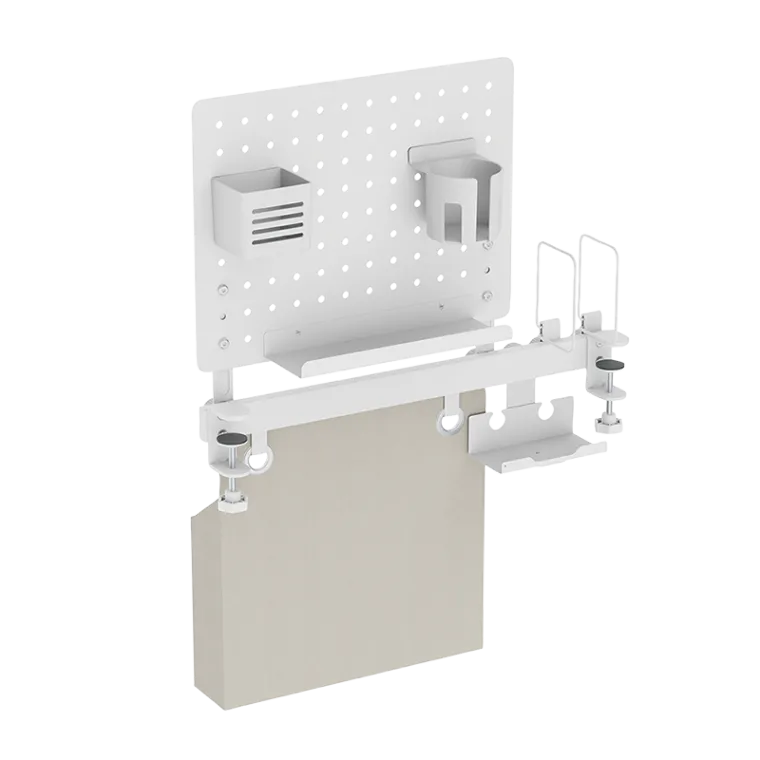 Lochplatten-Büroschienenorganizer/Kombination, 55,7×17,2×74,5 cm, bis 26 kg, Weiß