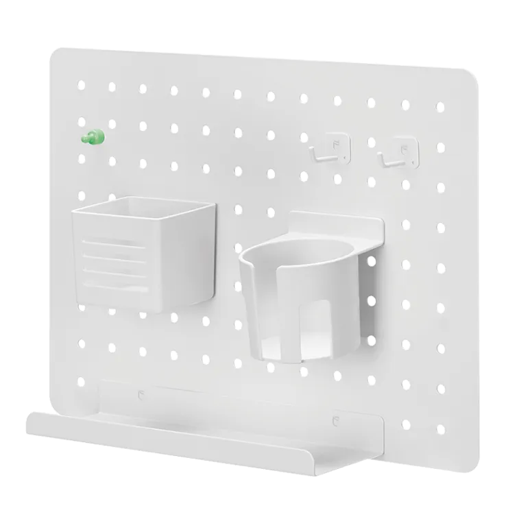 Lochplatten-Organizer/Kombination, Wandmontage, 42 x 32 x 9,8 cm, bis 5 kg, Weiß