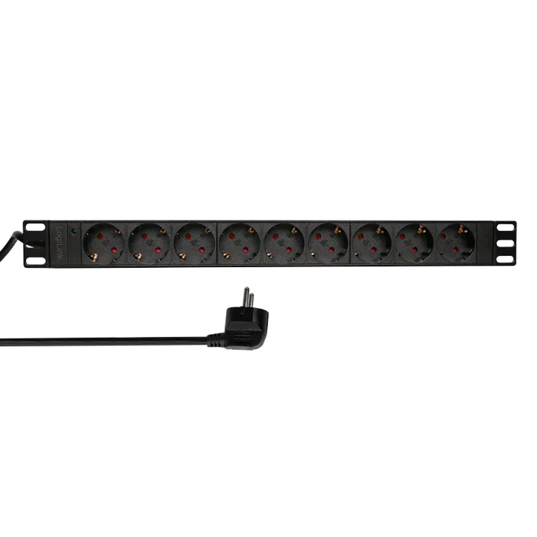 19" Steckdosenleiste 9-fach, Schwarz