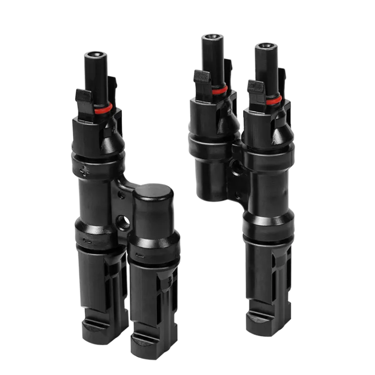 Solar-Y-Steckverbindungsset, 2 Stk., PVC, Stecker & Buchse, für Solarkabel, schwarz