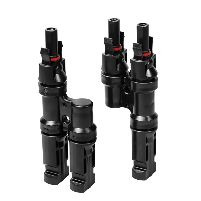 Solar-Y-Steckverbindungsset, 2 Stk., PVC, Stecker & Buchse, für Solarkabel, schwarz