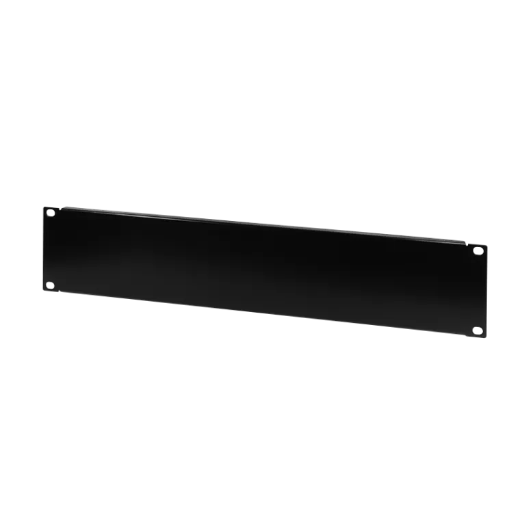 19" Geschlossenes Blindpanel 2HE, Schwarz RAL 9005