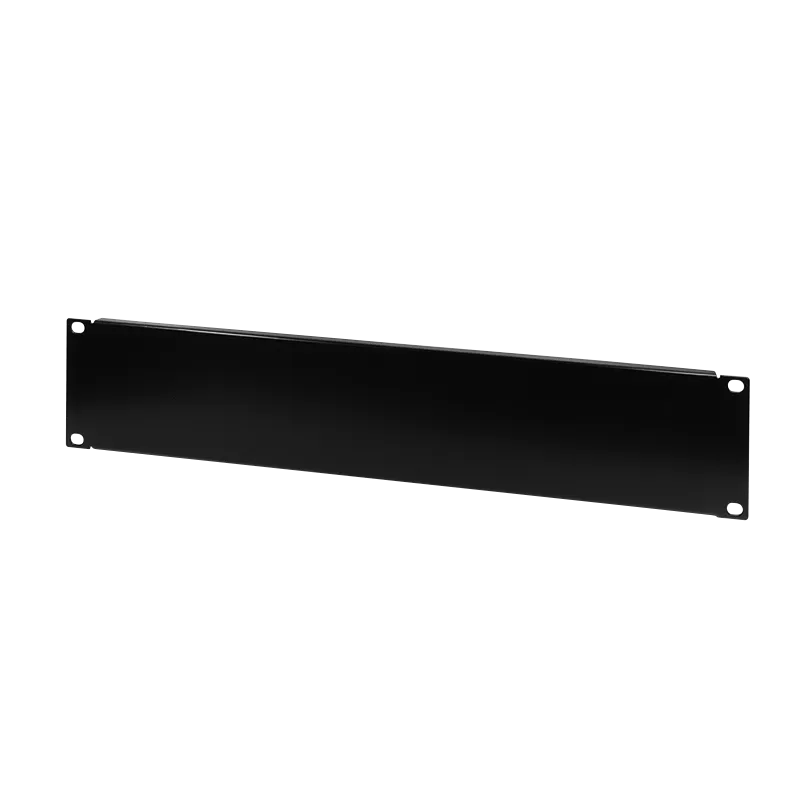 19" Geschlossenes Blindpanel 2HE, Schwarz RAL 9005