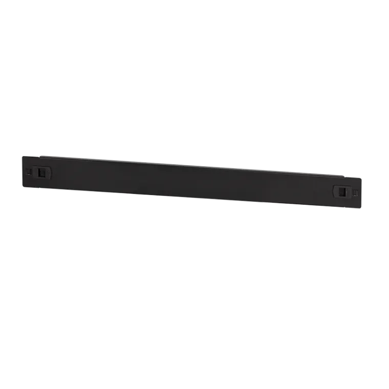 19" Blindpanel, werkzeugfreie Einrastmontage, 1 HE, Schwarz