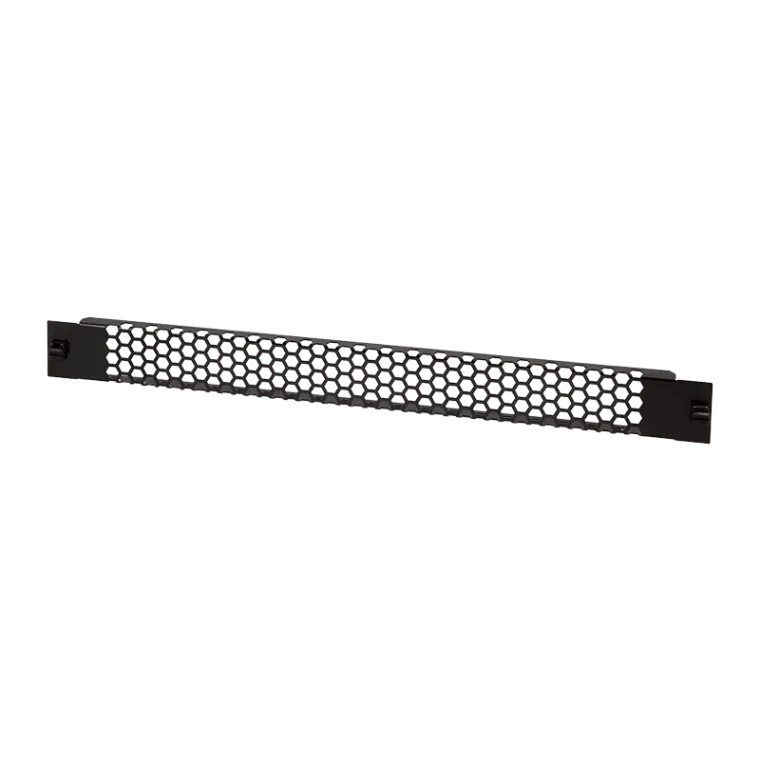19" Werkzeugloses Blindpanel, perforiert, 1 HE, Schwarz