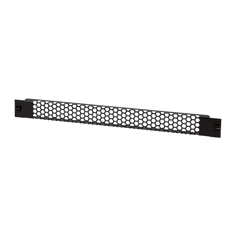 19" Werkzeugloses Blindpanel, perforiert, 1 HE, Schwarz