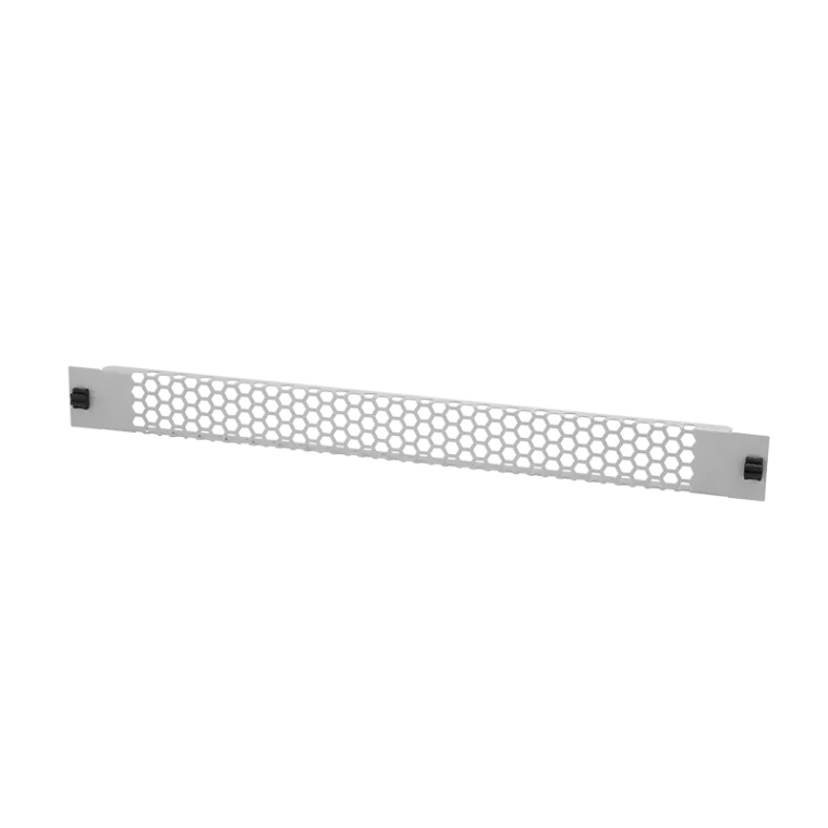 19" Werkzeugloses Blindpanel, perforiert, 1 HE, Lichtgrau