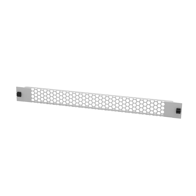 19" Werkzeugloses Blindpanel, perforiert, 1 HE, Lichtgrau