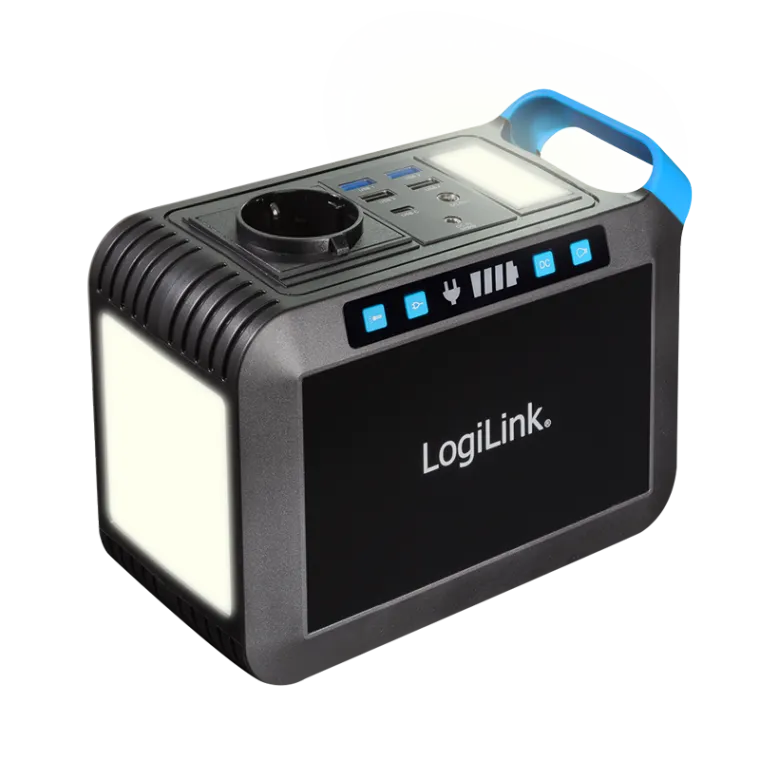 Tragbare Powerstation, 200 W, 40.000 mAh, 7x-Anschlüsse, IP20, schwarz/blau