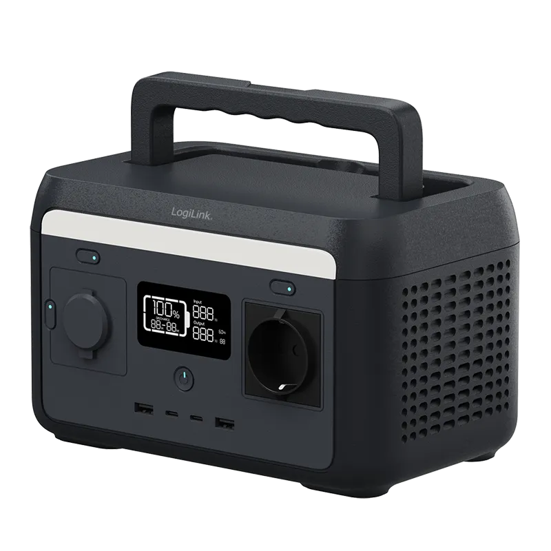 Tragbare Powerstation, 300 W, LiFePO4-Akku, schwarz