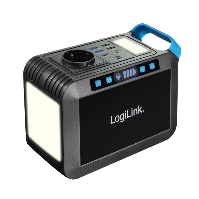 Tragbare Powerstation, 300 W, 64.000 mAh, 7x-Anschlüsse, IP20, schwarz/blau