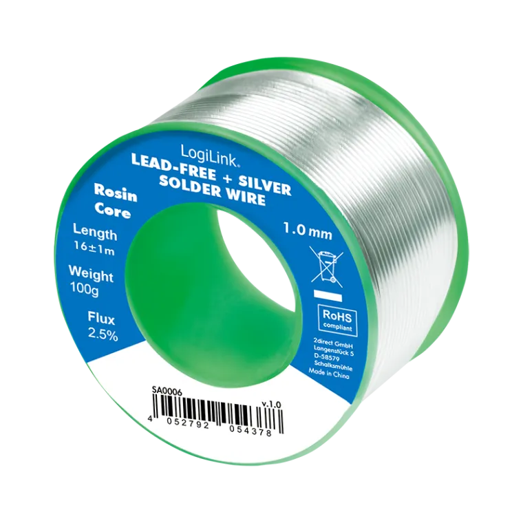 Lötdraht Ø 1 mm (bleifrei + Silber), 0,7% Kupfer, 100g Rolle