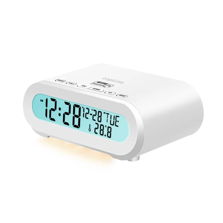 Radiowecker, Nachtlicht, Temperatur, Sleep-Timer, Weiß