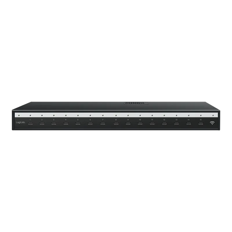 USB-C-Mehrfachladegerät (IPSS), 15-Port, PD, smart, schwarz