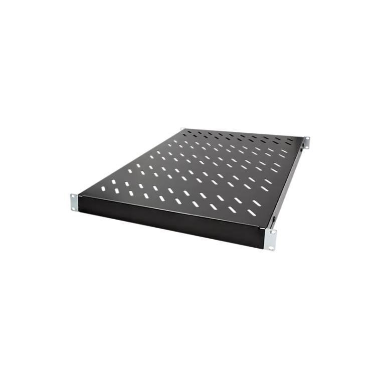 Verstellbarer Fachboden für 19"-Schränke mit 600 mm Tiefe, schwarz