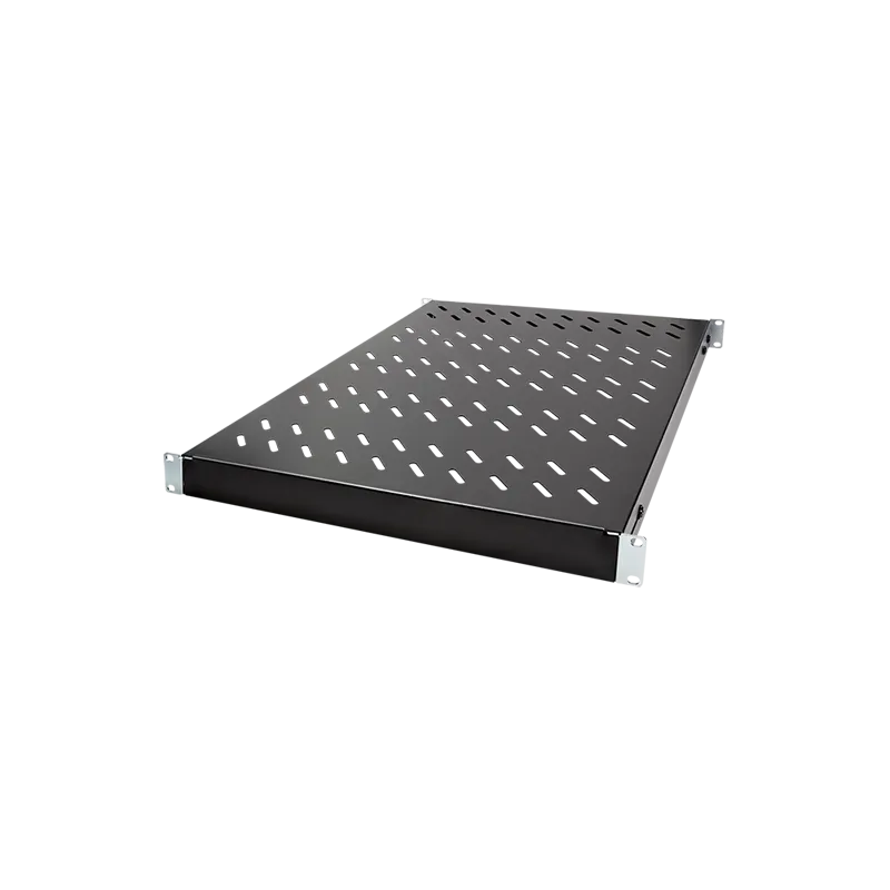 Verstellbarer Fachboden für 19"-Schränke mit 600 mm Tiefe, schwarz