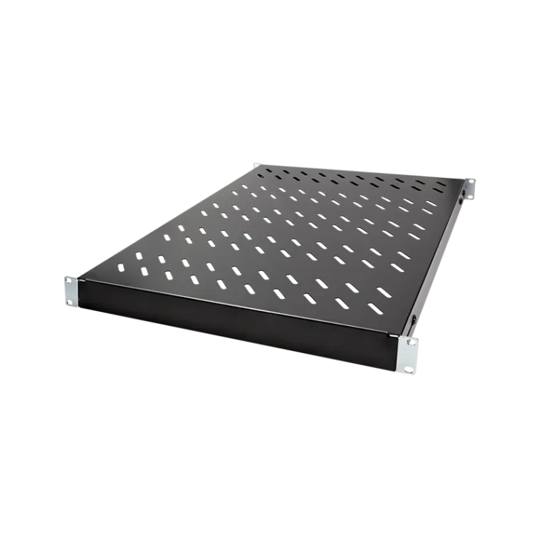 Verstellbarer Fachboden für 19"-Schränke mit 800 mm Tiefe, Schwarz