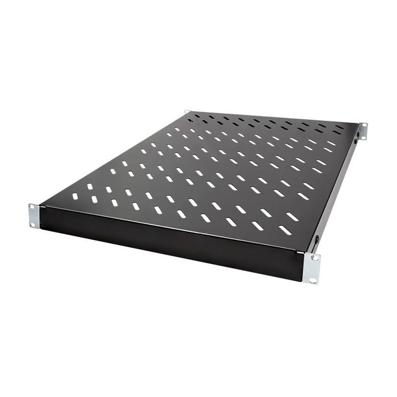 Verstellbarer Fachboden für 19"-Schränke mit 1000 mm Tiefe, Schwarz