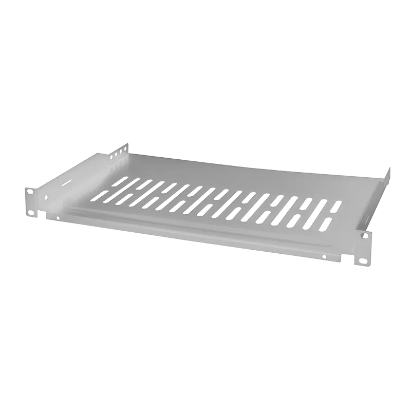 19" Fachboden, Befestigung nur vorne T=250 mm, Grau