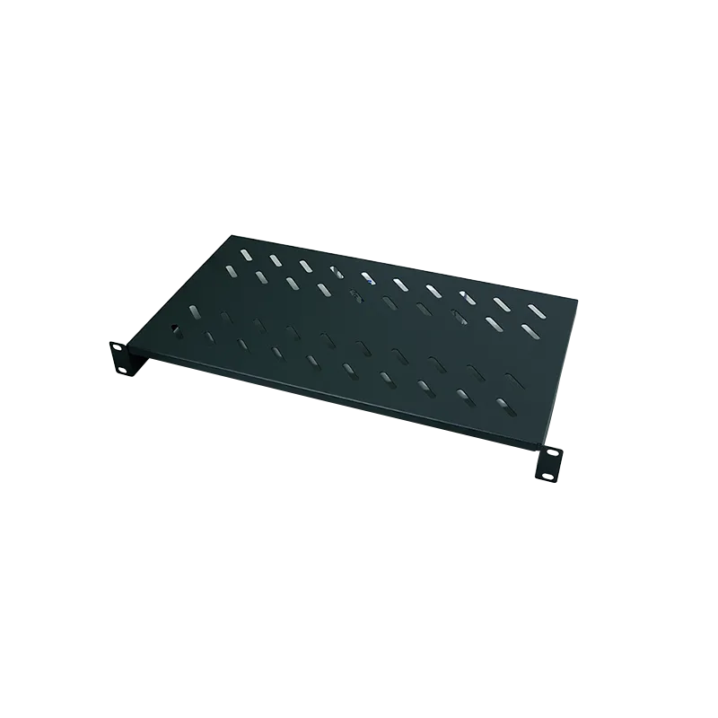 19" Fachboden, Befestigung nur vorne, 300mm Tiefe, Schwarz
