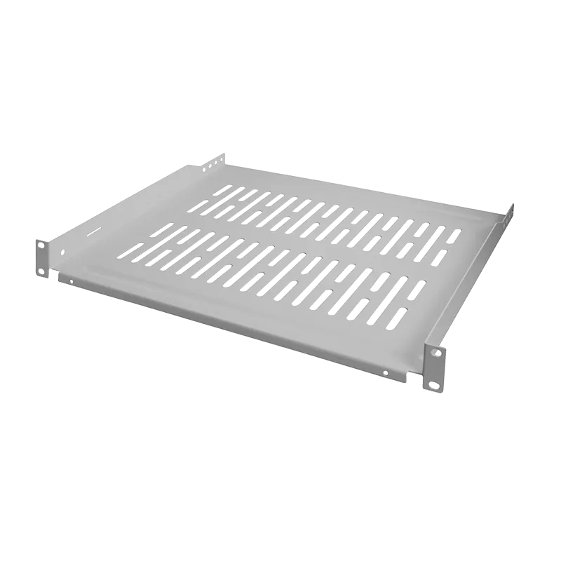 19" Fachboden, Befestigung nur vorne T=350 mm, Grau