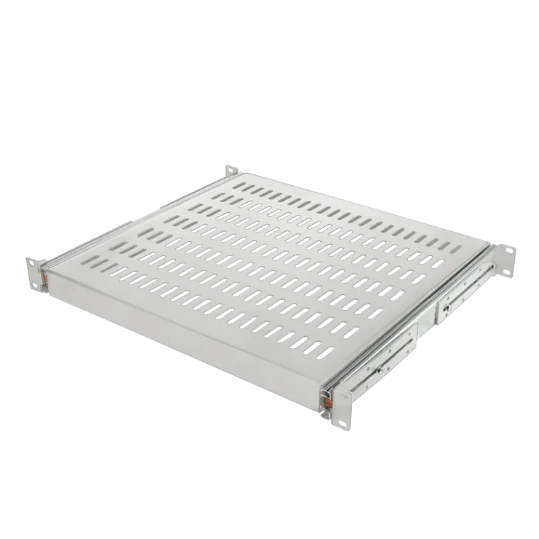 19" Ausziehbarer Fachboden für 600 mm tiefe Schränke, Grau