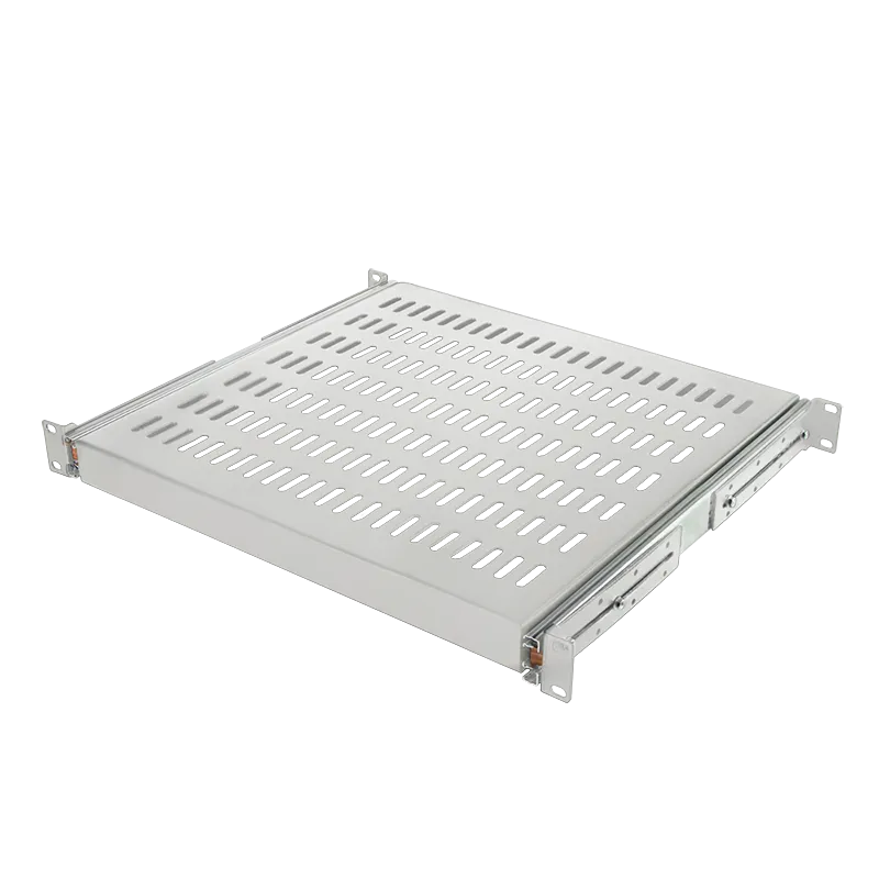 19" Ausziehbarer Fachboden für 600 mm tiefe Schränke, Grau