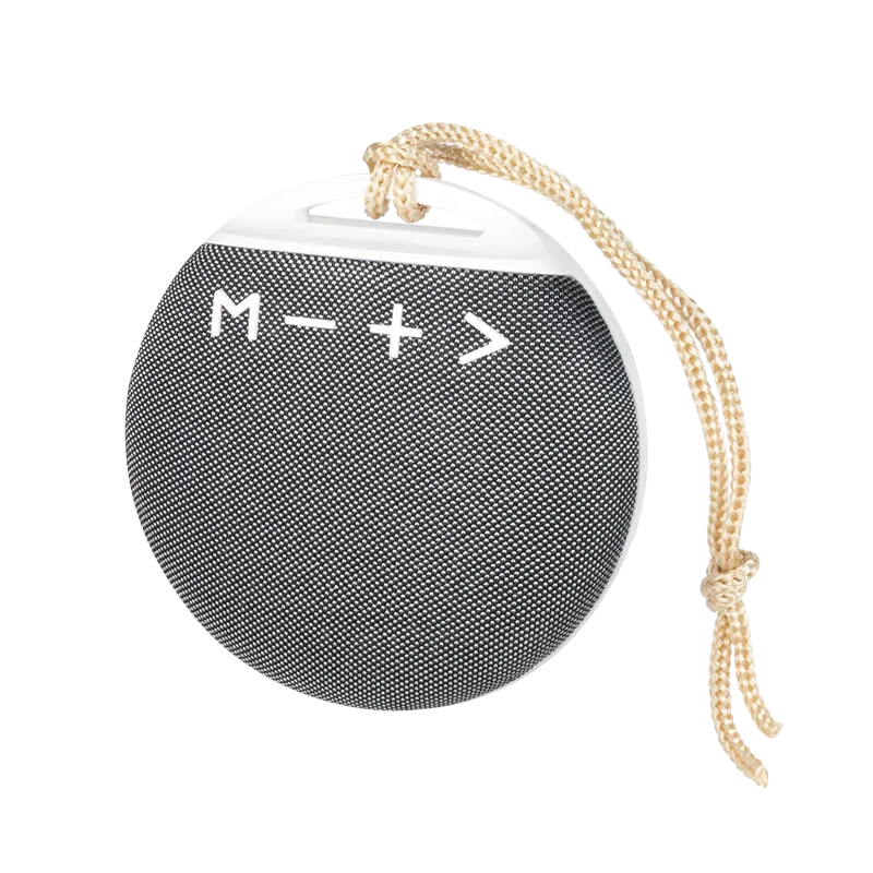 Runder kompakter Bluetooth Lautsprecher, weiß/grau