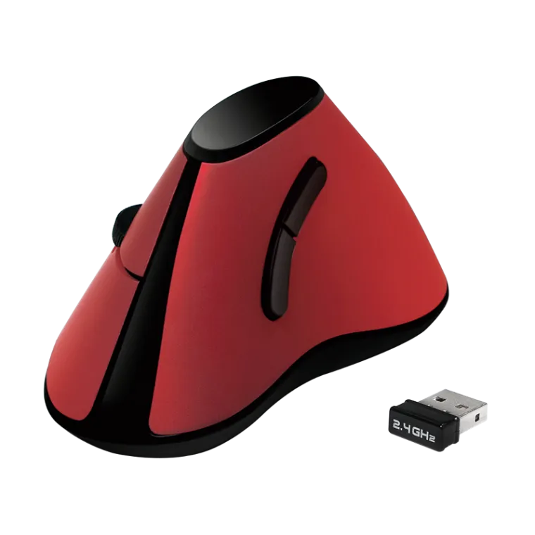 Ergonomische Funk-Maus, vertikal, 2.4 GHz, 1200 dpi, rot