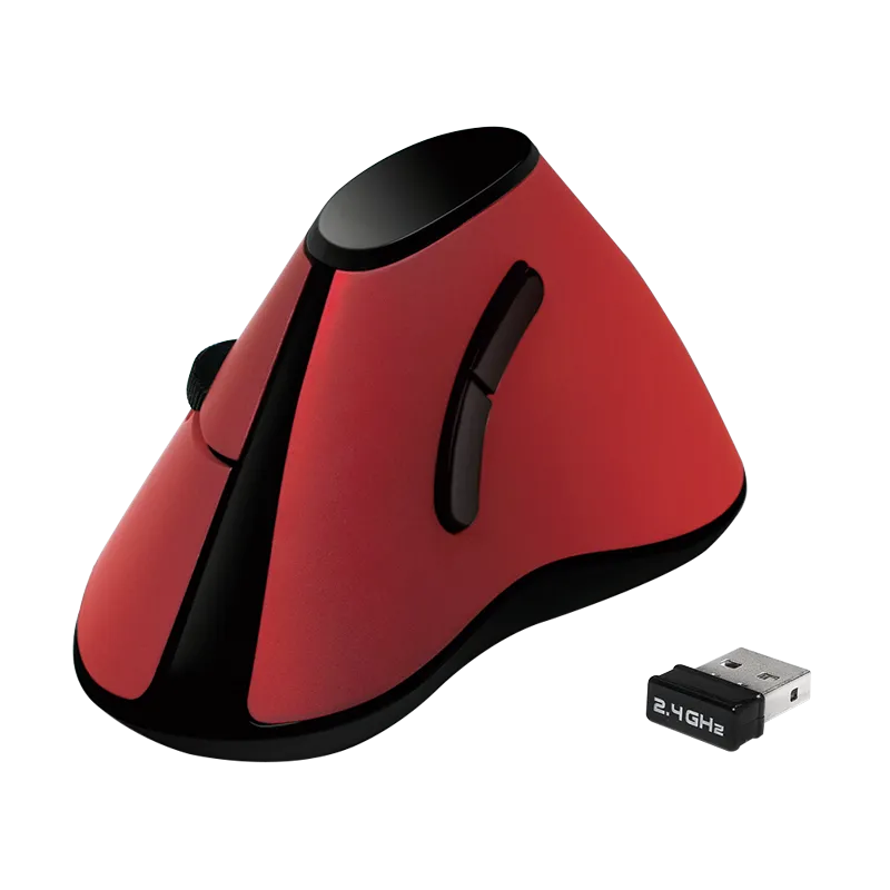 Ergonomische Funk-Maus, vertikal, 2.4 GHz, 1200 dpi, rot