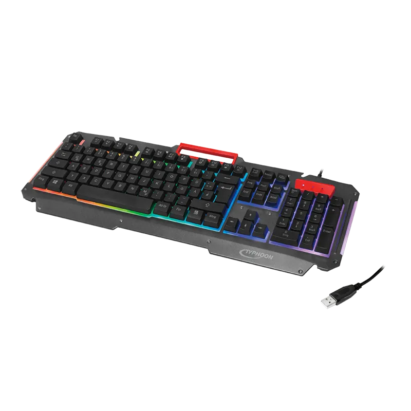 Gaming-Tastatur mit Regenbogenfarben-Hintergrundbeleuchtung