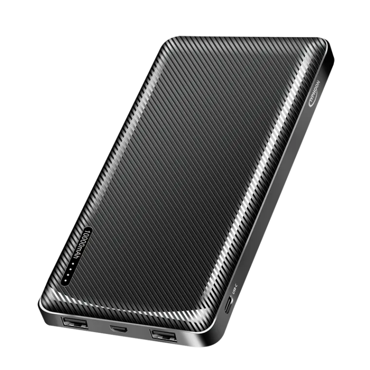 Powerbank 10.000 mAh, 2x USB-A, USB-C, micro-USC, schwarz